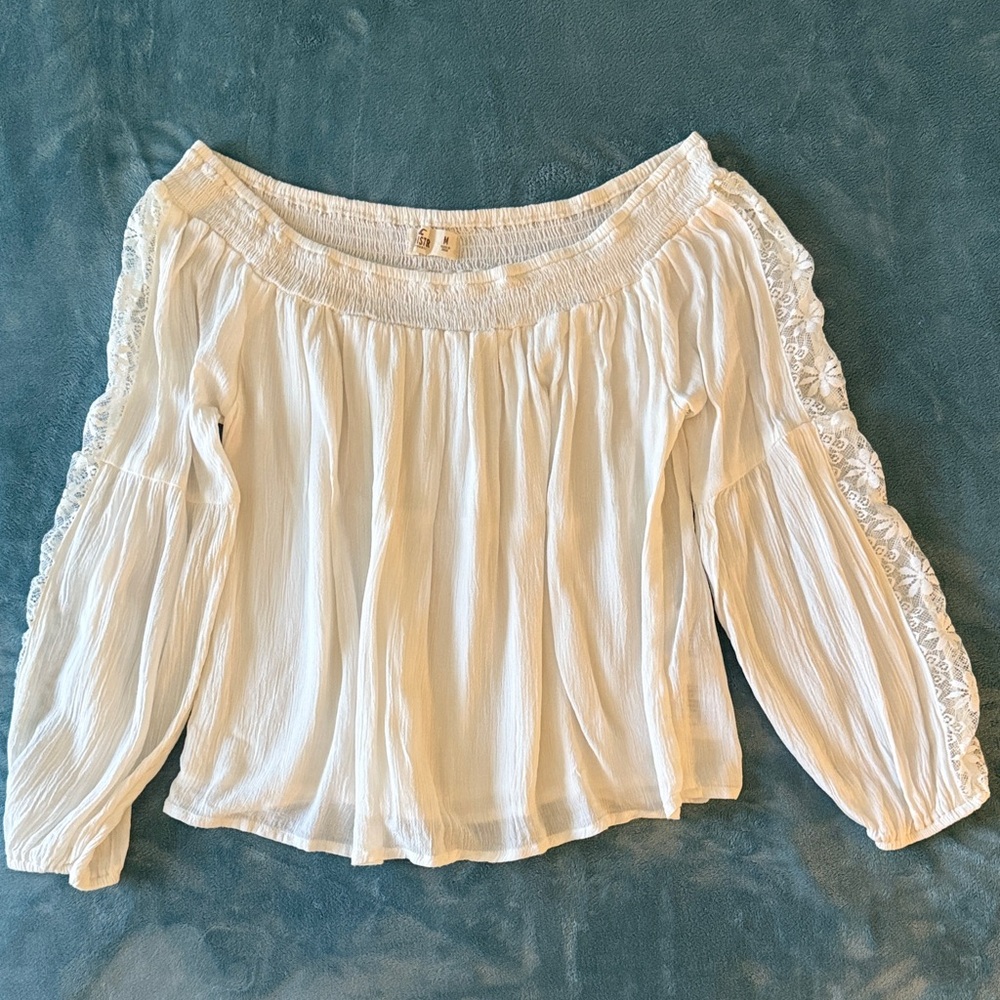 Hollister White Off-Shoulder Top